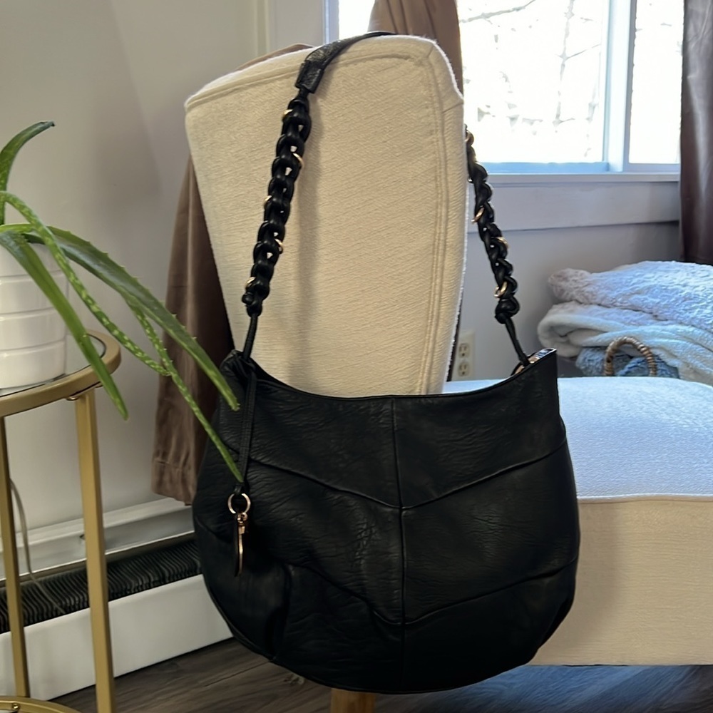 See by Chloe Black Shoulder Bag Women’s Leather Hobo Purse with Braided Strap - Picture 3 of 17
